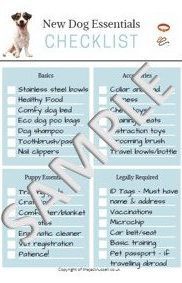 New Dog Puppy Starter Checklist